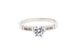 ANILLO ORO 14K SOLITARIO P/L MOD. AV-286 BCO MEX.
