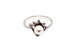 ANILLO ORO 14K PERLA MOD. AP-003 BCO MEX.