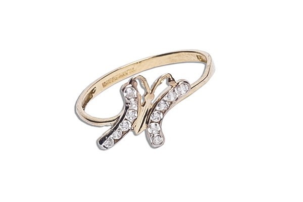 ANILLO ORO 10K MARIPOSA C/P AR4-10 COMB MEX.