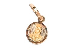 MEDALLA ORO 10K SAG. CRZN RED 11-10 FLOR MEX.