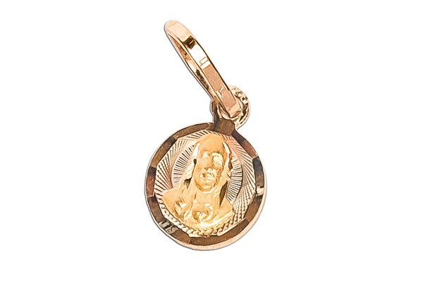 MEDALLA ORO 10K SAG. CRZN RED 11-10 FLOR MEX.