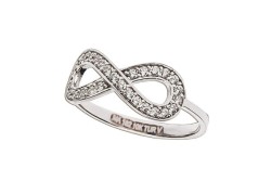 ANILLO ORO 10K INFINITO C/P FLZ BCO MEX.