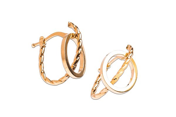 ARRACADAS ORO 10K CARAMELO C/OVAL LISO FLX AMA MEX.