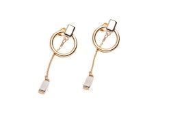 ARETES ORO 10K CIRCULO C/CADENA COLG FLZ COMB MEX.