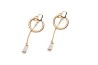 ARETES ORO 10K CIRCULO C/CADENA COLG FLZ COMB MEX.