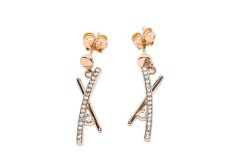 ARETES ORO 10K "X" 1 LINEA C/P FLZ COMB MEX