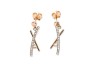 ARETES ORO 10K "X" 1 LINEA C/P FLZ COMB MEX