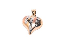 DIJE ORO 10K CORAZON GLOBO DIAM FLZ FLOR MEX.