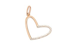DIJE ORO 10K CORAZON SIL. C/P FLZ AMA MEX.