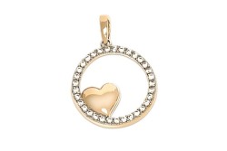 DIJE ORO 14K CRZN/CIRCULO C/P FLZ AMA MEX.