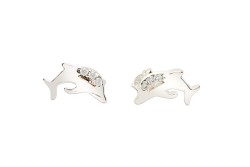 ARETES PLATA .925 DELFIN C/P VAC MEX.