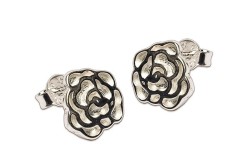 ARETES PLATA .925 ROSA C/MATE VAC MEX.