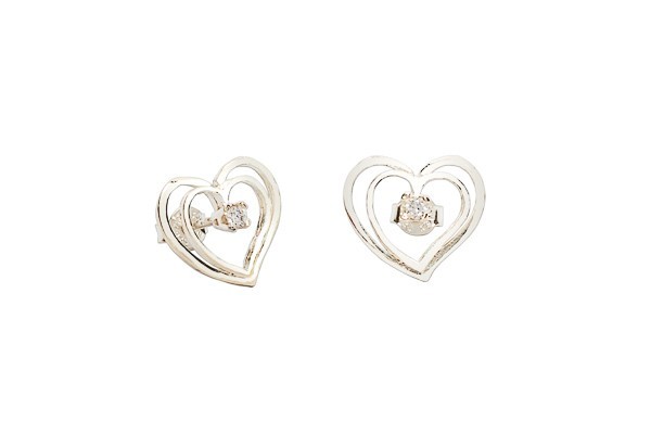 ARETES PLATA .925 CZN C/P VAC MEX.
