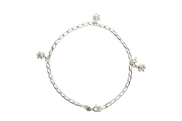 TOBILLERA PLATA .925 3 TORTUGAS AG1 MEX.