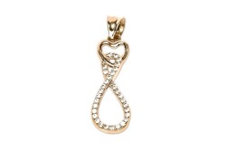 DIJE ORO 14K INFINITO CZN C/P .9 FLZ AMA MEX.