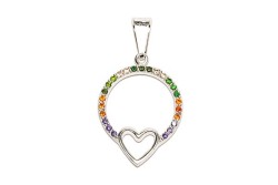 DIJE PLATA .925 CIRCULO C/CRZN P/COLORES TUR MEX.