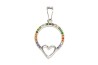 DIJE PLATA .925 CIRCULO C/CRZN P/COLORES TUR MEX.
