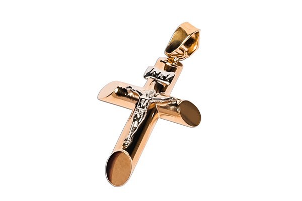 DIJE ORO 10K CRISTO TUBO 12-10 COMB MEX.