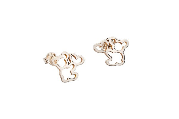 ARETES PLATA .925 OSITO CZN VAC MEX.
