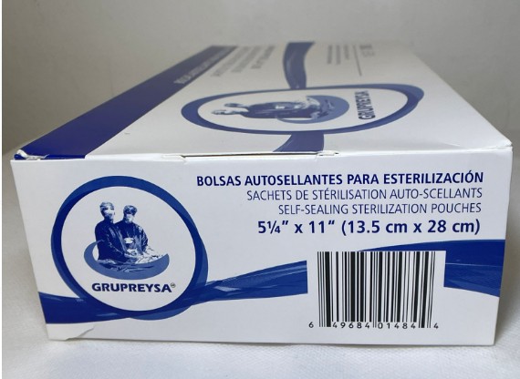 BOLSAS PARA ESTERELIZAR 13.5 CM X 28 CM (5 1/4 X 11 ) GP
