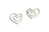 ARETES PLATA .925 CORAZON DOBLE VAC MEX.