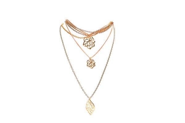 GARG CHAPA DE ORO MULT CAD 3 DIJES FLOR AL02 MEX.