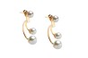 ARETES CHAPA DE ORO PERLA TRIPLE DESMONTABLE AP02 MEX.