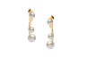 ARETES CHAPA DE ORO PERLA TRIPLE DESMONTABLE AP02 MEX.