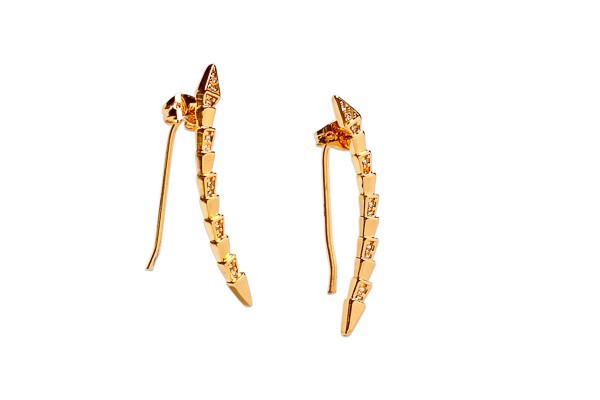ARETES CHAPA DE ORO FLECHA DOBLE PUNT AP02 ROSA MEX.