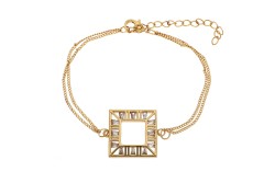 PULSERA CHAPA DE ORO CUADRO P/BAG JP3 MEX.