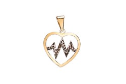 DIJE ORO 10K CORAZON CON RITMO CARDIACO COMB MEX.