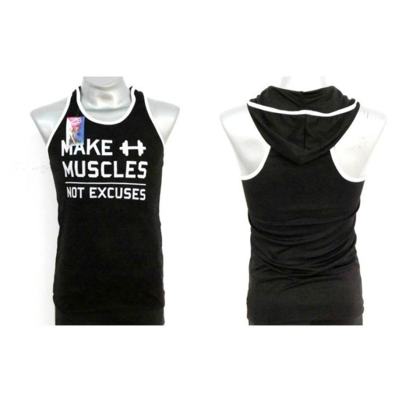 Playera Resacada con Gorro de Entrenamiento Moda Gimnasio
