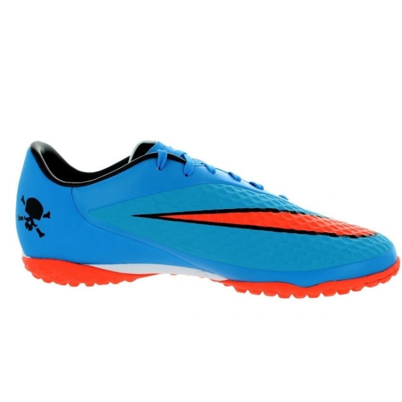 Tenis Nike Hypervenom Phelon TF - Azul con Naranja