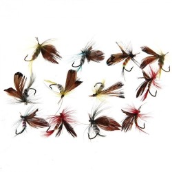 Set 12Pcs Señuelos Lure Moscas Pluma Metal para Pesca Deporte