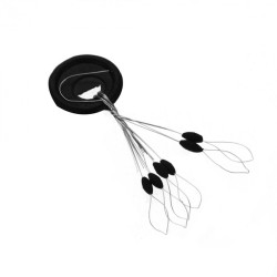 100Pcs Flotador Bobber Parada Goma para Sedal Pesca Deporte Negro