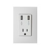 TOMA CORRIENTE 2P + T CON DOS CARGADORES USB CON PLACA COLOR BLANCO SIMON | Simon 25 | CODIGO 25454-60