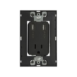 TOMA CORRIENTE 2P + T CON DOS CARGADORES USB SIN PLACA COLOR GRAFITO SIMON | Simon 25 | CODIGO 25454-38
