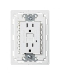 TOMA CORRIENTE DUPLEX ICFT C/CHASIS BLANCO S26 | Simon 26 | CODIGO 2600425-030