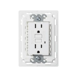 TOMA CORRIENTE DUPLEX ICFT C/CHASIS BLANCO S26 | Simon 26 | CODIGO 2600425-030