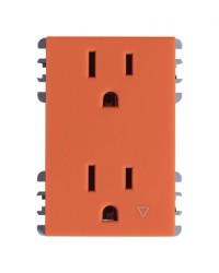 TOMA CORRIENTE DUPLEX TIERRA AISLADA NARANJA S26 | Simon 26 | CODIGO 2600426-133