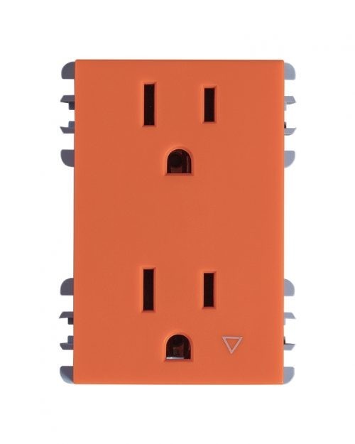 TOMA CORRIENTE DUPLEX TIERRA AISLADA NARANJA S26 | Simon 26 | CODIGO 2600426-133