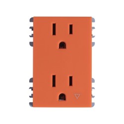 TOMA CORRIENTE DUPLEX TIERRA AISLADA NARANJA S26 | Simon 26 | CODIGO 2600426-133