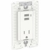 Toma de corriente 2P+T con 2 cargadores USB 2.1 A. 15A 127Vca. Blanco