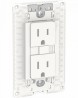 Toma de corriente dúplex 2P+T 15A con protección GFCI 127 Vca. Blanco
