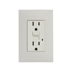 TOMA DE CORRIENTE DUPLEX FALLA A TIERRA ICFT CON CHASIS Y CON PLACA MARFIL | Simon 25 | CODIGO 25425-61