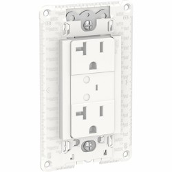 Toma dúplex 2P+T con protección TVSS (Supresor de picos) 20A 127Vca. Blanco