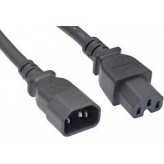 Cable de alimentación de 14 AWG IEC-60320-C14 a IEC-60320-C15 de 1.8 Metros Cable AC