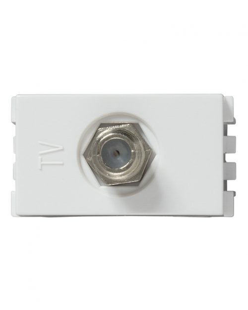 TOMA TV COAXIAL BLANCO | Simon 25 | CODIGO 25476-30