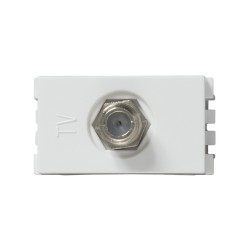 TOMA TV COAXIAL BLANCO | Simon 25 | CODIGO 25476-30