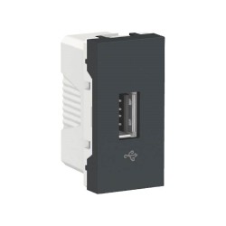 Toma USB 2.0 para transmisión de datos. Grafito